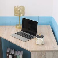 Wellington Oak Computer Desk PC Laptop Table Corner Home Office Study Gaming