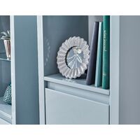Wall Mounted Grey Display Unit Storage Adjustable Shelf and Door High Gloss