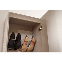 Modern Tall Slim Full Length Mirrored 6 Tiered 12 Pair Shoe Storage Rack Cabinet