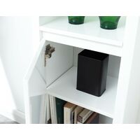 Wall Mounted White Display Unit Storage Adjustable Shelf and Door High Gloss