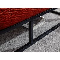Black 4ft 6 Double Platform Bed With Wooden Slats Metal Frame Modern Style
