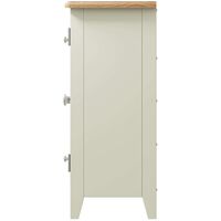 Large White 2 Door Wooden Sideboard Storage 3 Drawers 2 Internal Shelves Oak Top