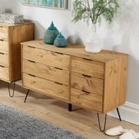 Chest of Drawers 3+3 Industrial Wooden Cabinet Organiser Bedroom Storage Unit