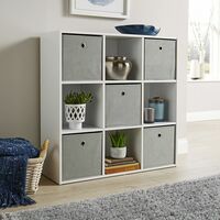 Storage Cube 9 Shelf Bookcase Wooden Display Unit Organiser White Furniture