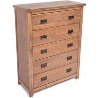 Chest of Drawers 5 Drawer Dark Oak Bedroom Furniture Storage Wood Unit