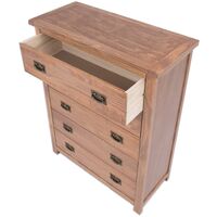 Chest of Drawers 5 Drawer Dark Oak Bedroom Furniture Storage Wood Unit
