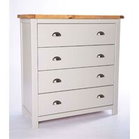 Chest of Drawers 4 Drawer Light Grey Bedroom Furniture Storage Wooden