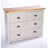 Chest of Drawers 3+3 Drawer Light Grey Bedroom Furniture Storage Wood Unit