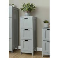 Colonial Bathroom Slim 3 Chest of Drawers Cabinet Tong & Groove Effect - Grey