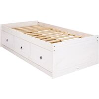 White Corona Cabin Bed Single 3ft Solid Wood Childrens 3 Drawer Storage Bed