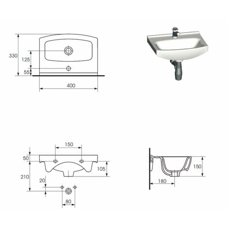 Meuble lave main avec vasque SATI 40 cm, de la marque CERSANIT