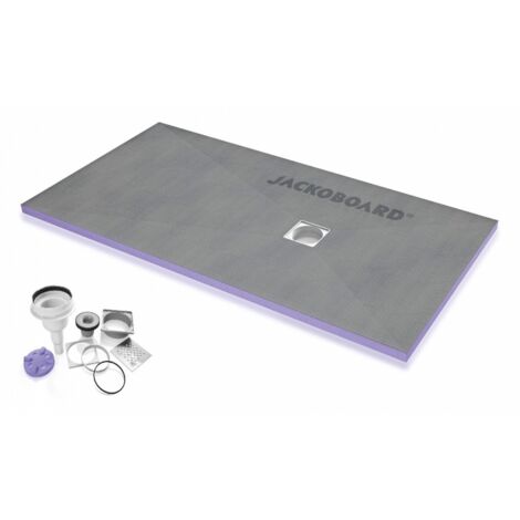 Jackon Insulation – Receveur de douche à poser 180x90 cm – Décentré – Épaisseur 40 mm – Siphon vertical 0,9 l/s – Prêt à carreler avec pentes préformées