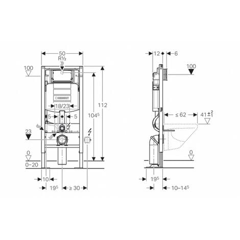 Pack Geberit UP320 + Cuvette sans bride KELOS Noir Brillant + Plaque Sigma Noir