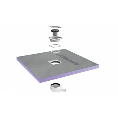 Jackon Insulation – Receveur de douche à carreler 90x90 cm – Bonde horizontale Jackon New incluse – Épaisseur 40 mm – Drainage optimal avec siphon ultra-plat
