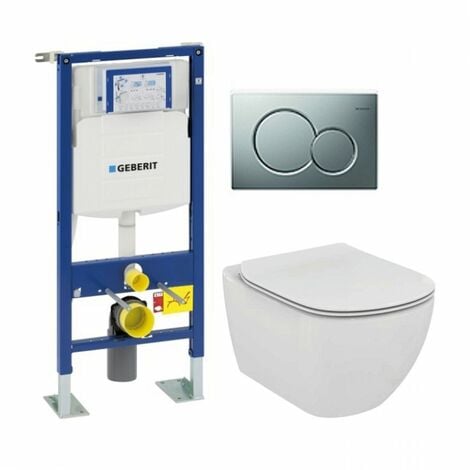 Pack WC Geberit UP320 + Cuvette AquaBlade TESI +  Sigma chromé Mat