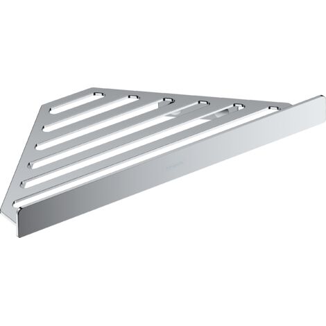 Hansgrohe – Tablette d'angle 41741000 fixation murale – Métal inoxydable chromé – Largeur 305 mm – Matériel de montage inclus
