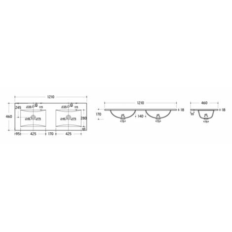 Meuble double vasque JUPITER 3.0 Bois Clair 120cm - Sans miroir
