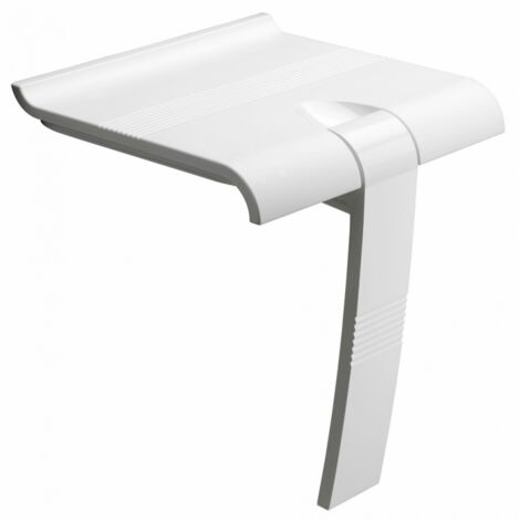 Pellet – Siège de douche escamotable avec béquille automatique – Assise ergonomique 450 mm – Structure aluminium époxy – Pour utilisateurs jusqu'à 150 kg