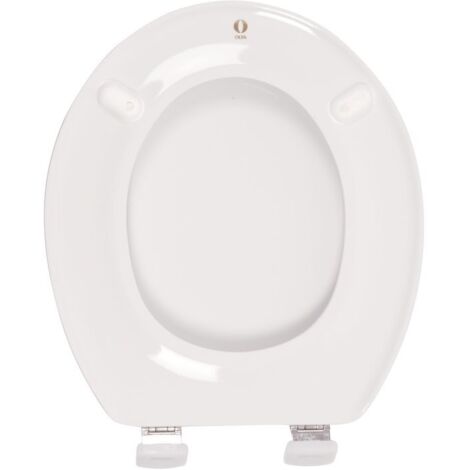 Olfa – Abattant WC double en bois réticulé blanc – Descente manuelle – Entraxe réglable 130-170mm – Charnières inox 18/10 – Résistance 100 000 cycles