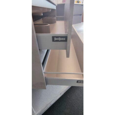 Meuble double vasque NOLITA Blanc Brillant 120cm - Sans miroir