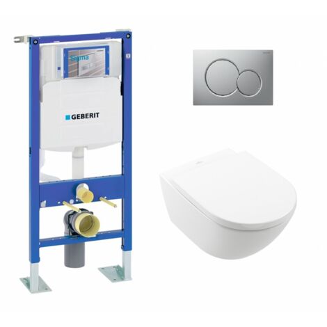 Pack WC UP320 autoportant + Cuvette Subway 3.0 + Plaque Sigma Chromé Mat (1/5)