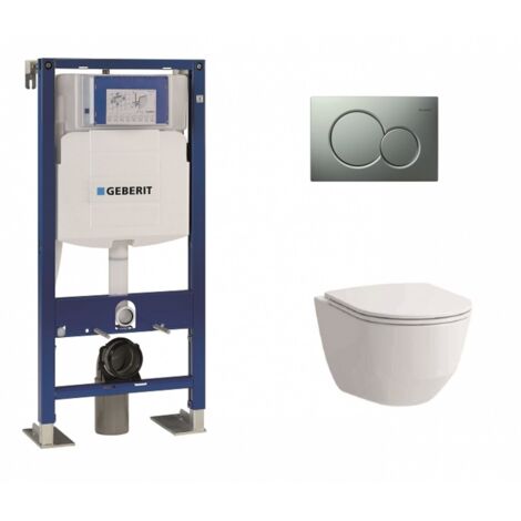 Pack WC Geberit UP320 + cuvette sans bride Rimless + plaque Sigma CHR mate