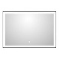 Miroir avec cadre Noir Mat QUADRO rétroéclairé LED - 120cm