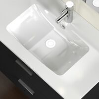 Meuble simple vasque RIO 80cm Noir Structuré - En Kit**