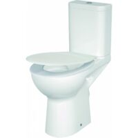 Cersanit – Pack WC à poser surélevé PMR sans bride – Sortie horizontale – Céramique – Système CleanOn – Double chasse 3/6L