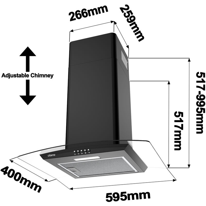 Ciarra Cappa Aspirante Touch Control 60cm CBCS6102-OW – CIARRA Appliances