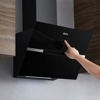 CIARRA 60cm Glass Angled Cooker Hood Class A 650m3/h Touch Control-CD6736FB - Black