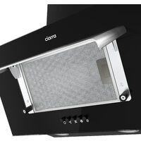CIARRA 60cm Angled Wall Mounted Cooker Hood with 3-speed Extraction-CD6736DB - Black