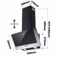 CIARRA 60cm Angled Cooker Hood with 3-speed Extraction -736CBK60 - Black
