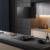 CIARRA 48cm Island Hood 700m3/h with 4-speed Extraction Class A++ Ceiling Hood -CD4850B - Black