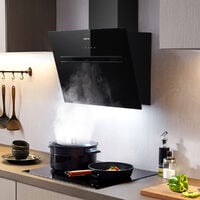 CIARRA 700m3/h Class A+++ 60cm Angled Cooker Hood with 4-speed Extraction-CD6736GB - Black