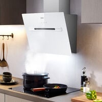 CIARRA 700m3/h Class A+++ 60cm Angled Cooker Hood with 4-speed Extraction-CD6736GS - White