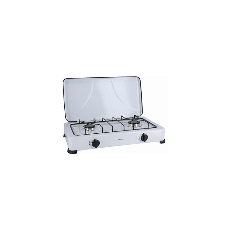 Gaziniere Gaz - Cuisiniere Gaz - Poele A Gaz, 2 Brûleurs À Gaz, Cuisinière  À Gaz Portable, Allumage en Verre Trempé, Double Brûleur De Camping