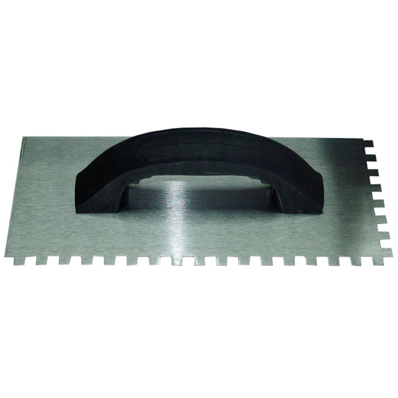 Truelle Crantée Ausonia 42350 - Lame Inox 42x12 Cm - Denture 10x10 Mm - Manche Bois - Fabriquée En Italie