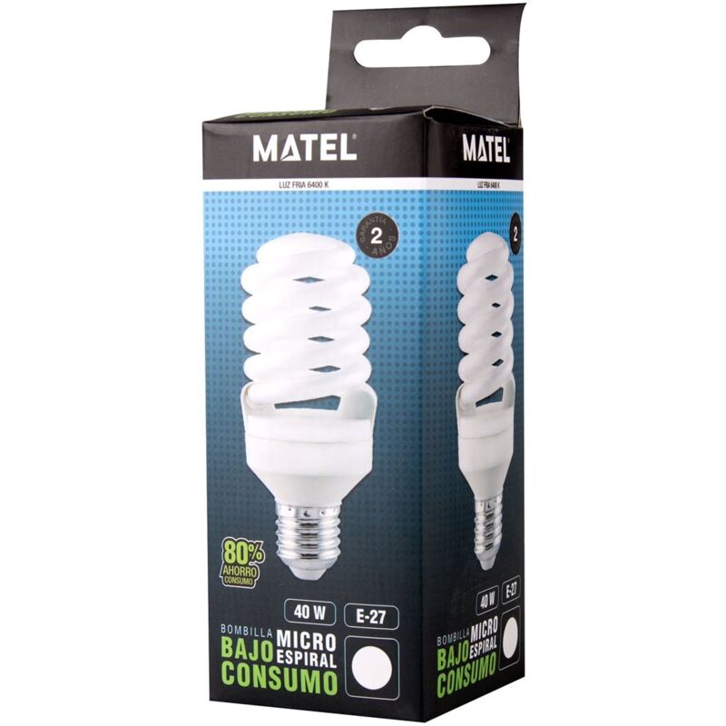 Ampoule à lumière froide matel spirale micro e27 35w basse consommation