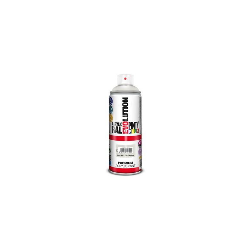 Peinture en aérosol Premium PintyPlus Evolution RAL 9002 Blanc grisâtre mat 520cc