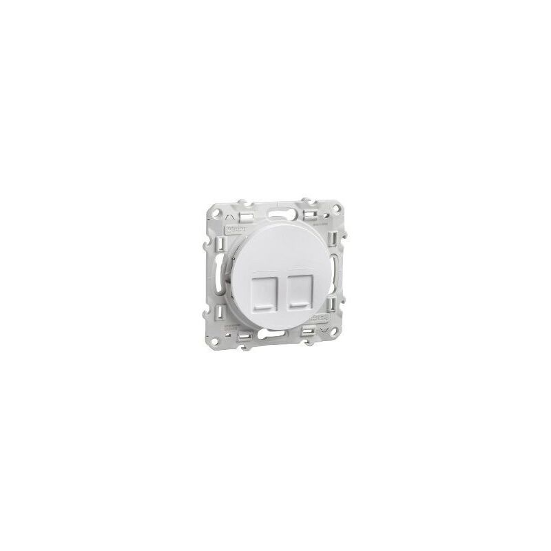 Cache 2 connecteurs RJ45 Odace blanc SCHNEIDER S520410