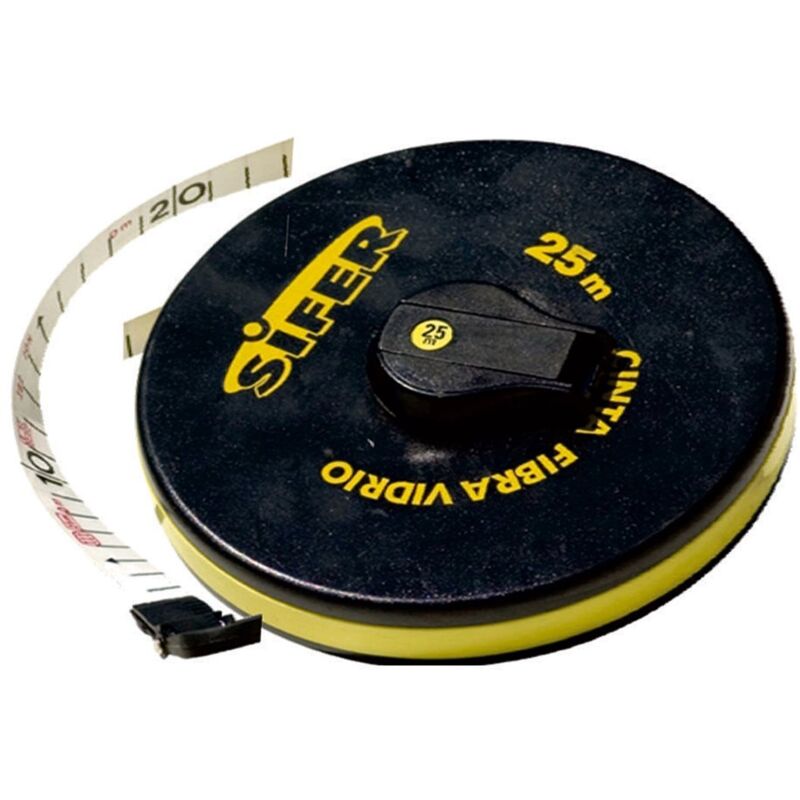 Mètre Ruban Fibre De Verre Richter 25m - Cadre Métal Avec Mètre Pliant 2m
