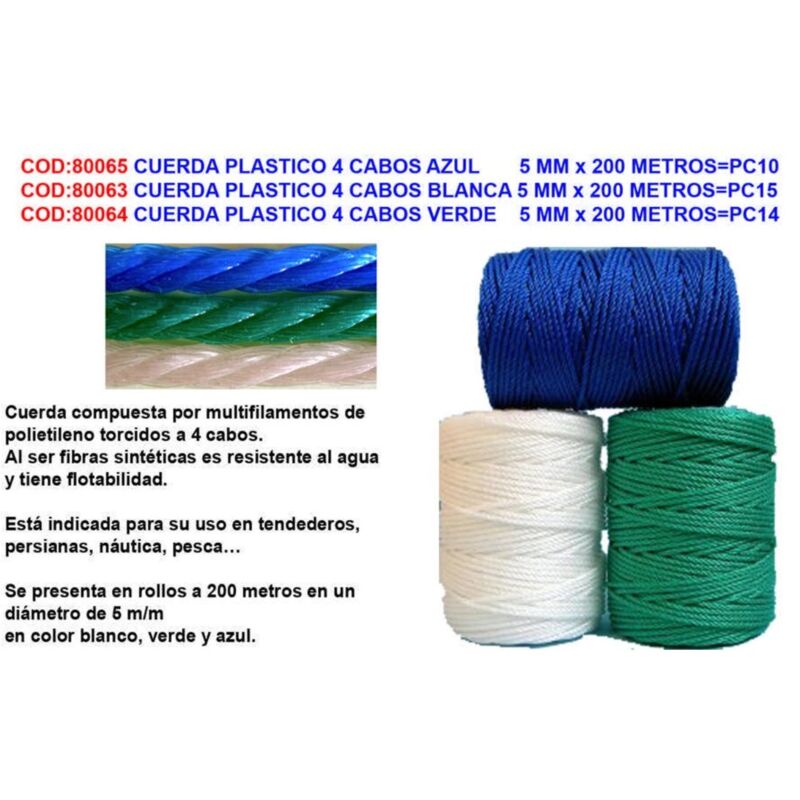 Corde torsadée en sisal avec 3 brins de 10 mx 6 mm de couleur naturelle