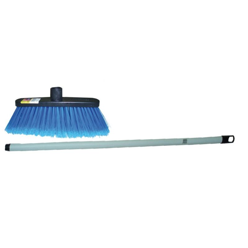 Homéa Balai Intérieur Manche Métal 120 Cm Bleu Givré – Robuste Et Efficace Pour Sols Carrelés, Bois Et Stratifié