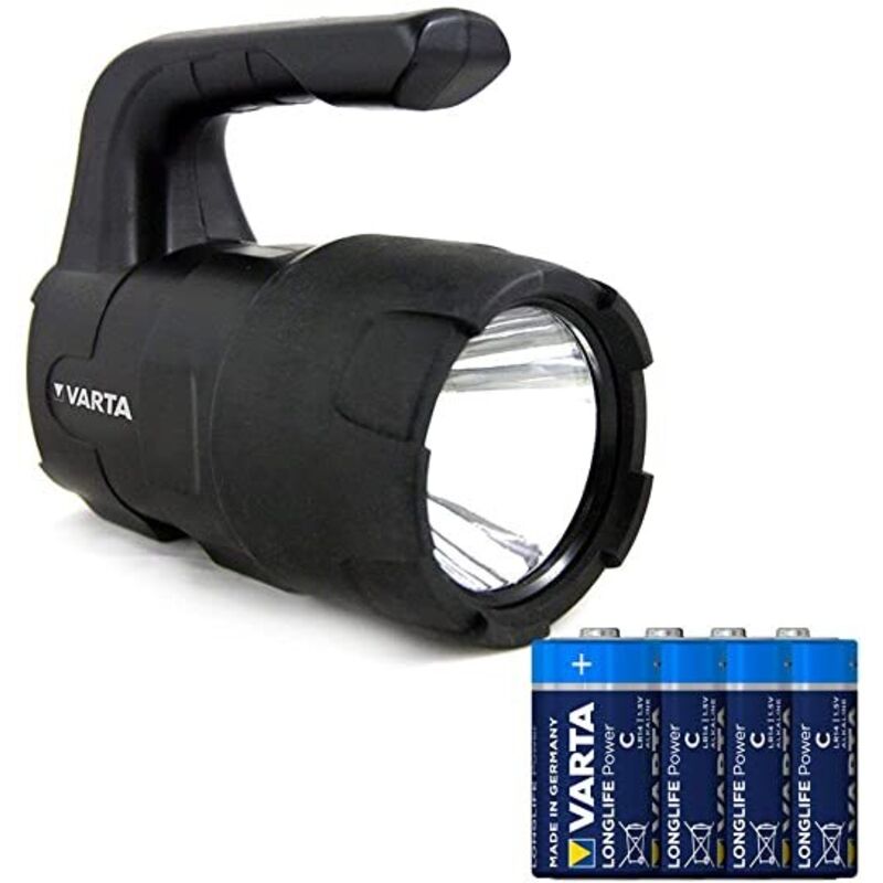 Varta F30 18714 Lampe Torche LED 650 Lumens - Indestructible, Avec 6 Piles AA, Portée 279m, Neuve