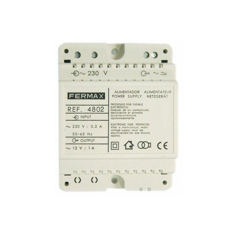 Alimentation 12VAC / 1A DIN4 FERMAX 4802