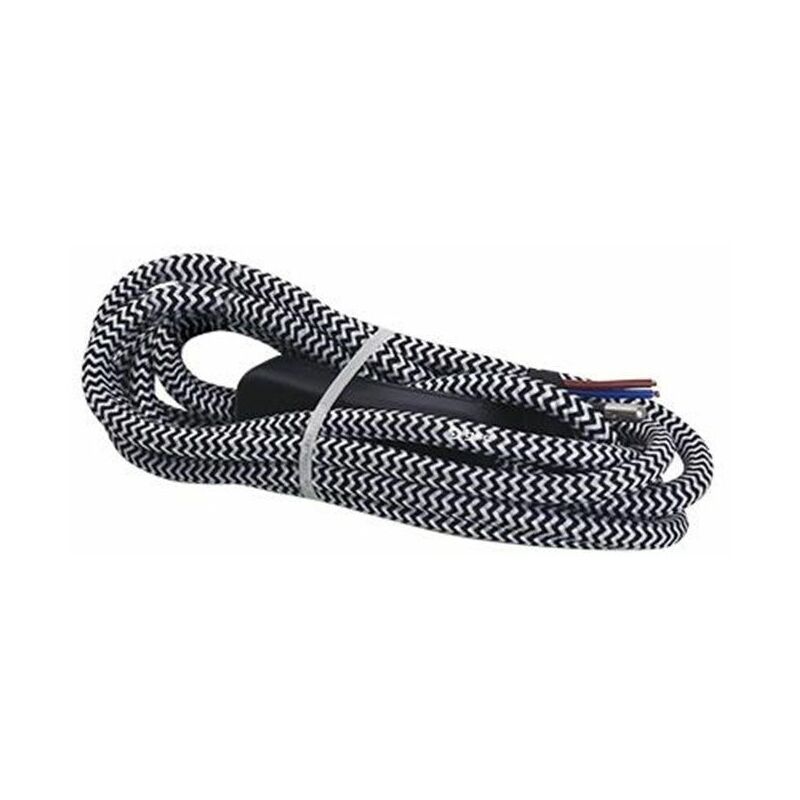 Câble textile 1,5 M (2x0,75 mm) + interrupteur noir et blanc GSC 001102964
