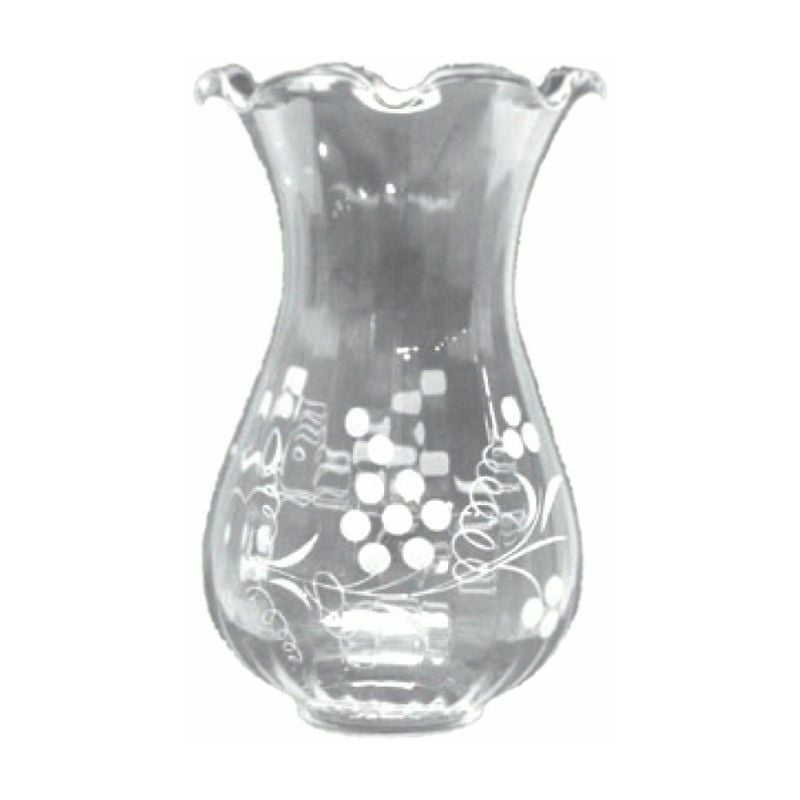 POMMIERS abat-jour en verre 19x13cm transparent avec dessin bouche 5cm