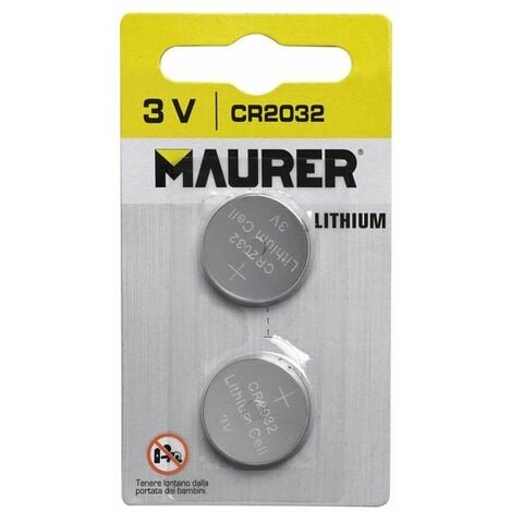 Pile bouton alcaline Maurer CR2032 (2 pièces)