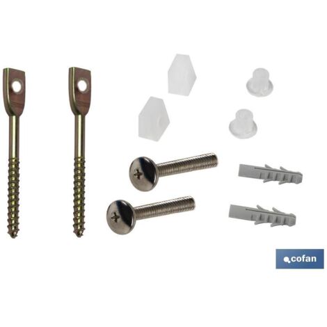 Jeu de vis de fixation WC horizontales M5 x 75